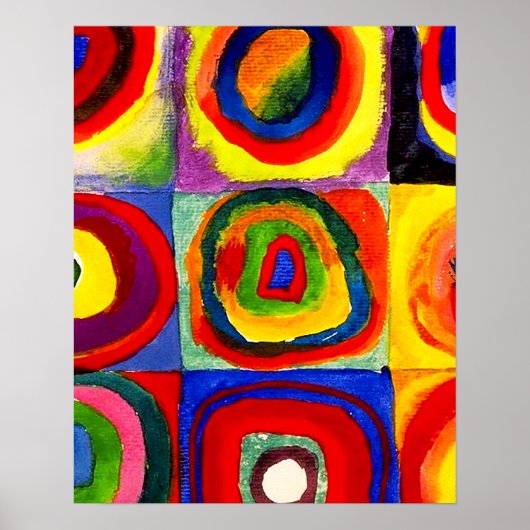 Squares Concentric Circles Farbstudies Kandinsky Poster (Voorkant)