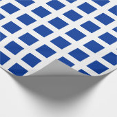 Squares - Deep Navy Blue op White Cadeaupapier (Hoek)