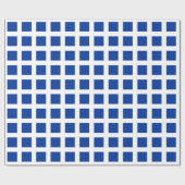 Squares - Deep Navy Blue op White Cadeaupapier (Vlak)