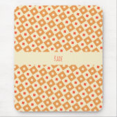 Squares & Diamonds Sinaasappel Roze Minimal Patter Muismat (Voorkant)