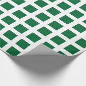 Squares - Forest Green op White Cadeaupapier (Hoek)