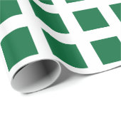 Squares - Forest Green op White Cadeaupapier (Rol Hoek)