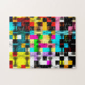 Squares Geometrische kleurrijke abstracte kunst Legpuzzel (Horizontaal)