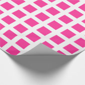 Squares - Hot Pink op wit Cadeaupapier (Hoek)