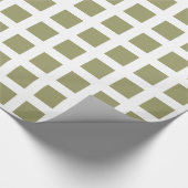 Squares - Khaki op White Cadeaupapier (Hoek)