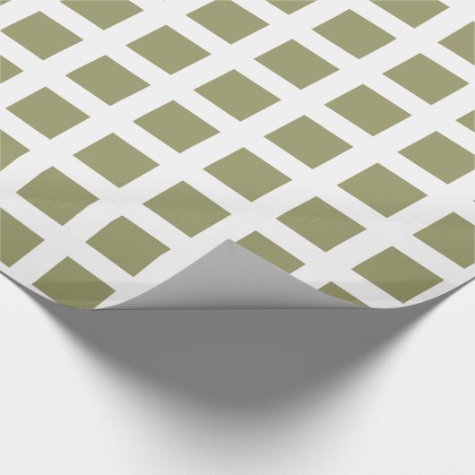 Squares - Khaki op White Cadeaupapier (Hoek)
