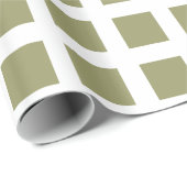 Squares - Khaki op White Cadeaupapier (Rol Hoek)