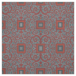 Squares & Lace, arabesque patroon, grijze terracot Stof