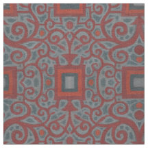 Squares & Lace, arabesque patroon, grijze terracot