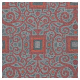Squares & Lace, arabesque patroon, grijze terracot Stof