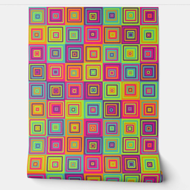 Squares Patroon Behang (Afrollen)