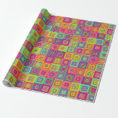Squares Patroon Cadeaupapier (Uitgerold)
