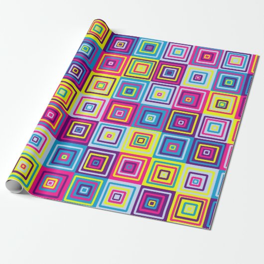 Squares Patroon Cadeaupapier (Uitgerold)