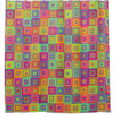 Squares Patroon Douchegordijn (Voorkant)