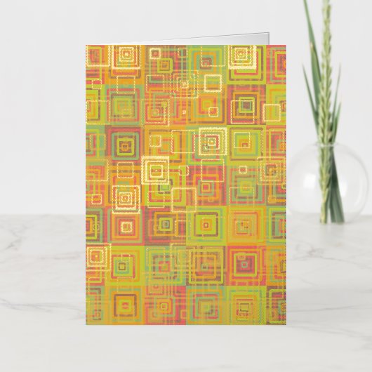 Squares Patroon Folie Wenskaart (Voorkant)