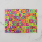 Squares Patroon Folie Wenskaart (Buiten Laag)