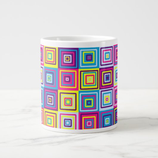 Squares Patroon Grote Koffiekop (Voorkant)