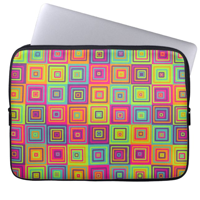 Squares Patroon Laptop Sleeve (Voorkant)