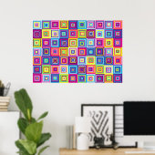 Squares Patroon Poster (Thuiskantoor)