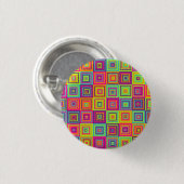 Squares Patroon Ronde Button 3,2 Cm (Voorkant /achterkant)