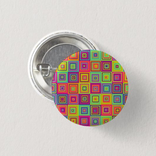 Squares Patroon Ronde Button 3,2 Cm (Voorkant /achterkant)