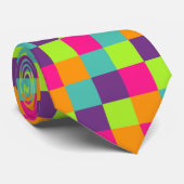 Squares Patroon Stropdas (Opgerold)