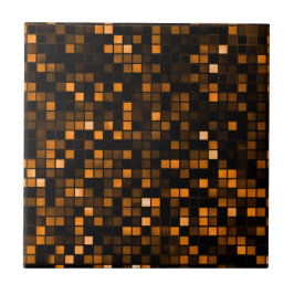 Squares Patroon voor Black and Copper 'Meteor Show Tegeltje