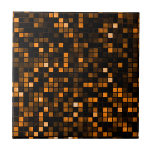 Squares Patroon voor Black and Copper 'Meteor Show Tegeltje