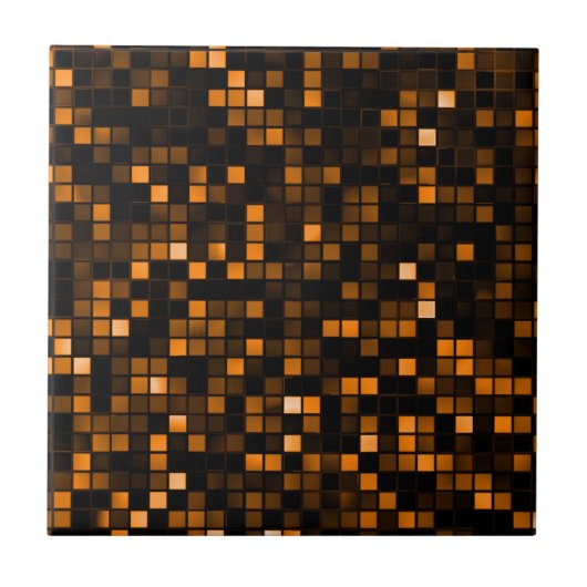 Squares Patroon voor Black and Copper 'Meteor Show Tegeltje (Voorkant)