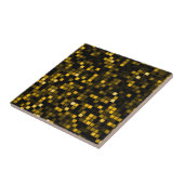 Squares Patroon voor Black and Gold 'Meteor Shower Tegeltje (Zijkant)
