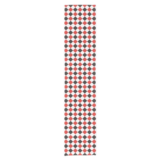 Squares Patroon zwart wit + jouw idee Korte Tafelloper (Voorkant)