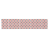 Squares Patroon zwart wit + jouw idee Korte Tafelloper (Horizontaal)