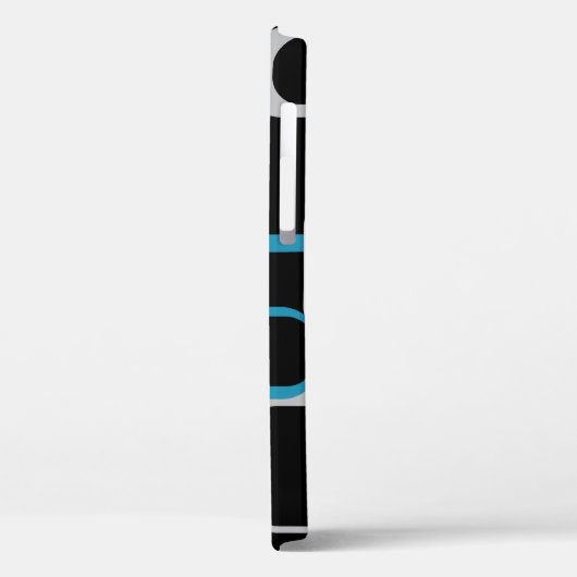 Squares Pattern Retro Blue Grey White Black Case-Mate iPhone Case (Achterkant / Links)