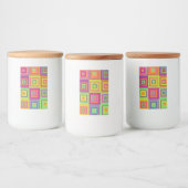 Squares Pattern Voedselcontainer Etiket (Flessen)