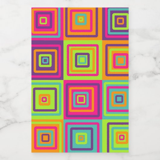 Squares Pattern Voedselcontainer Etiket (Enkel label)
