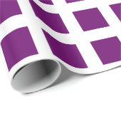 Squares - Plum on White Cadeaupapier (Rol Hoek)