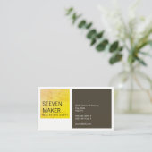 Squares Simple / Grungy Geel / Bruin Visitekaartje (Staand voorkant)