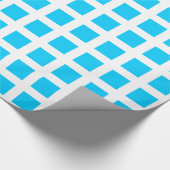 Squares - Sky Blue op White Cadeaupapier (Hoek)