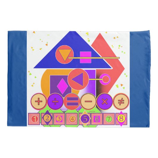 SQUARES TRIANGLES NUMBERS KINDER KUSSENSLOOP (Achterkant)