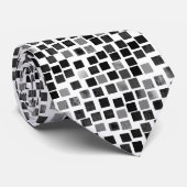 Squares v2 - Zwart op wit Stropdas (Opgerold)