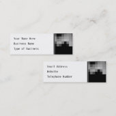 Squares Wave Abstract. Zwart en grijs Mini Visitekaartje (Voorkant / Achterkant)