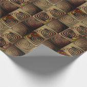 Squares with round shapes simulating wooded relief cadeaupapier (Hoek)