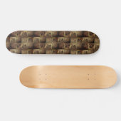 Squares with round shapes simulating wooded relief persoonlijk skateboard (Horizontaal)