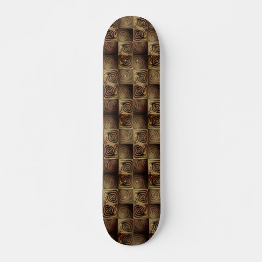 Squares with round shapes simulating wooded relief persoonlijk skateboard (Voorkant)