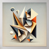 "Squares'n dingen" - Abstract digitaal kunstPoster Poster (Voorkant)