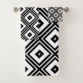 SquaresTowel, zwart-wit Bad Handdoek (Insitu)