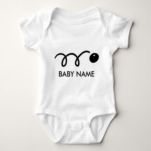 Squash baby baby outfit met gepersonaliseerde naam romper (Voorkant)