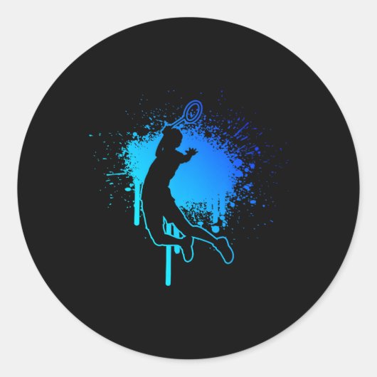 Squash Badminton Badminton Speler Shuttle Ronde Sticker (Voorkant)