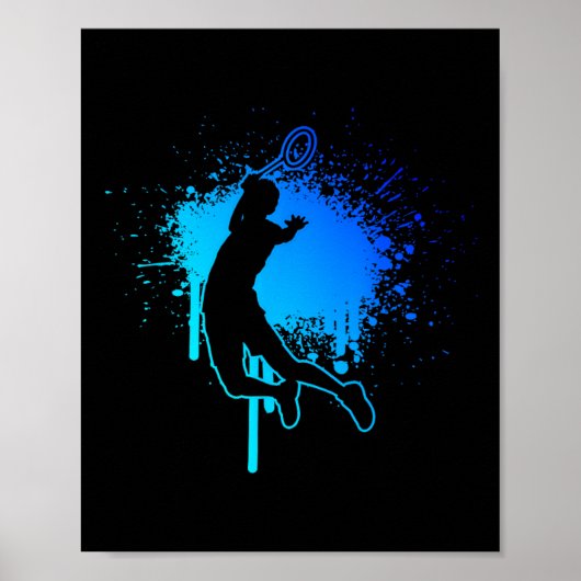 Squash Badminton Player Shuttle Poster (Voorkant)