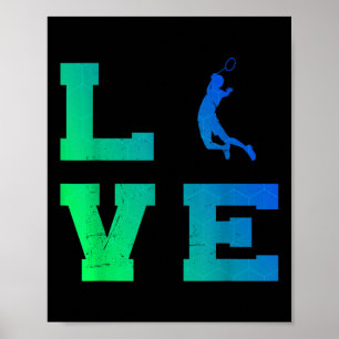 Squash Badminton Speler Heren Shuttle Badminton Poster